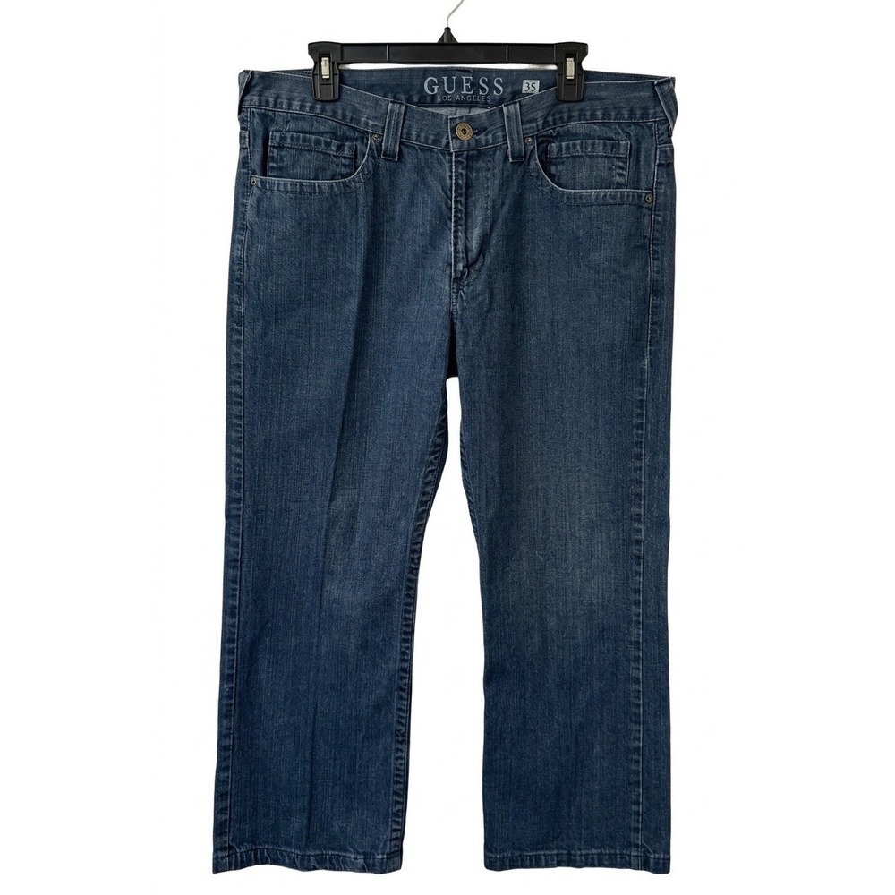 GUESS Los Angeles Pasadena Straight Leg Jeans Men's 38x32 Blue Denim 100% Cotton